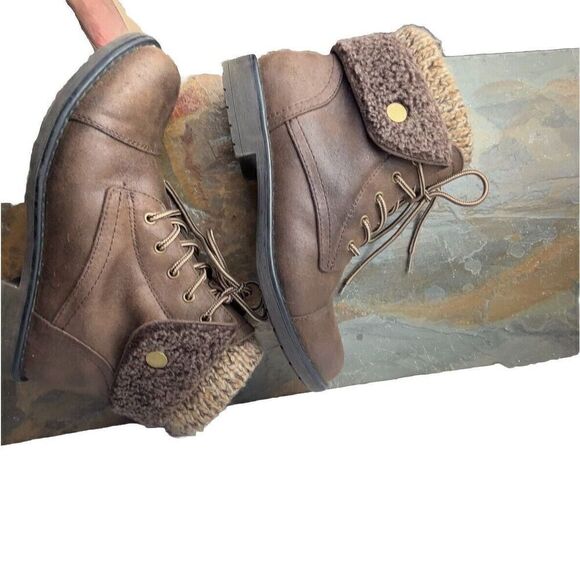 Women's Warm Boots Cliffs by White Mountain C25084 Duena Knit Tops Brown Size 7M - Picture 4 of 15